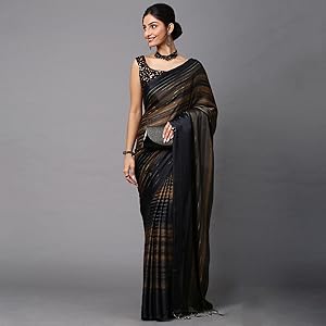 Georgette Stripes Knit Saree