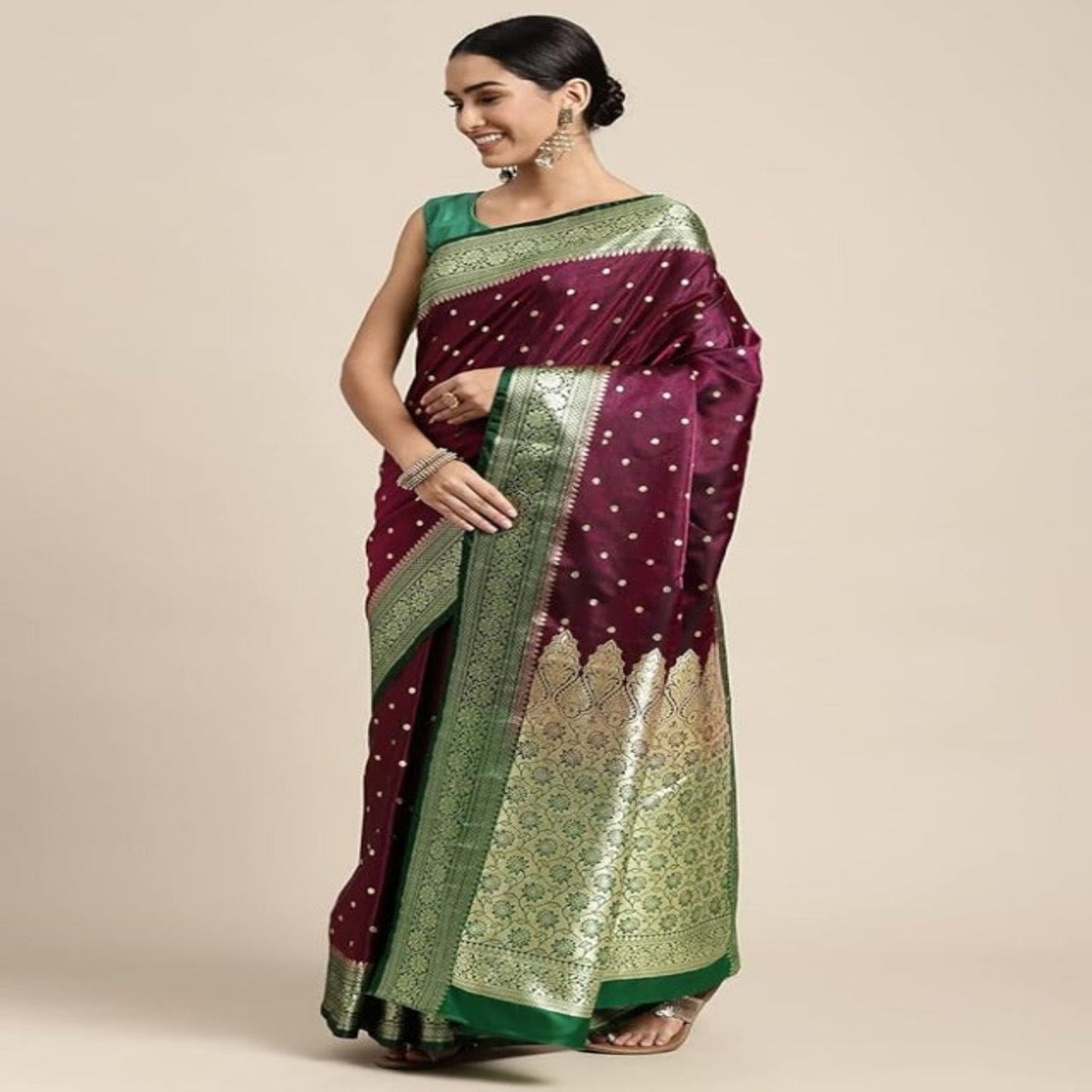 Banarasi Katan Silk Buti Work Saree