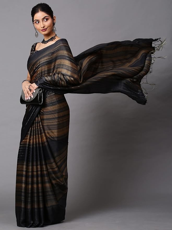 Georgette Stripes Knit Saree