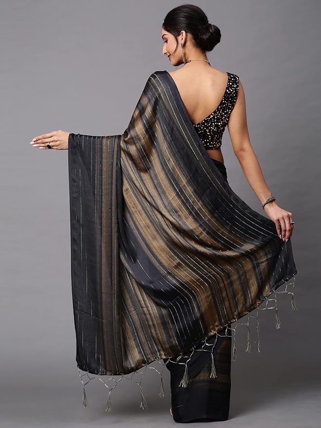 Georgette Stripes Knit Saree