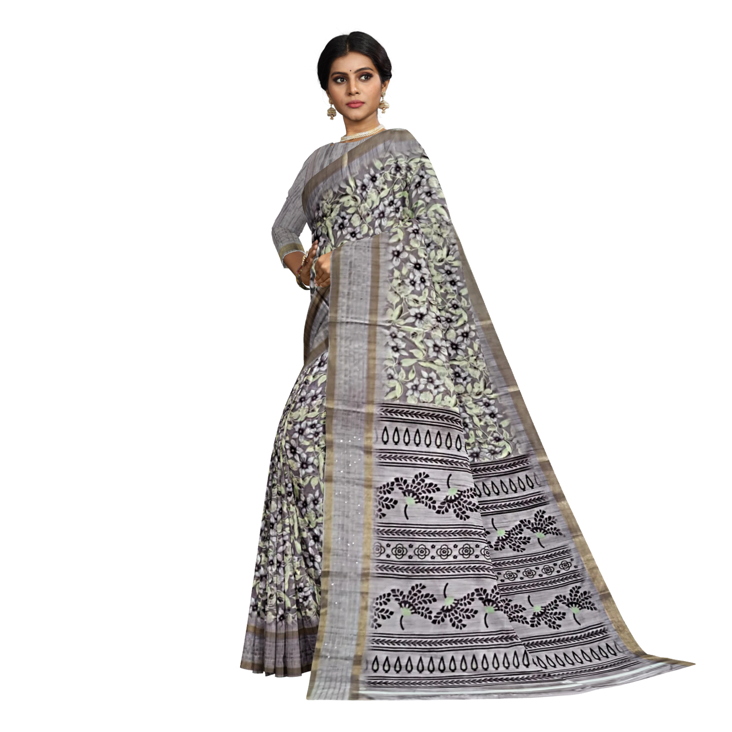 Digital Print Cotton Silk Saree