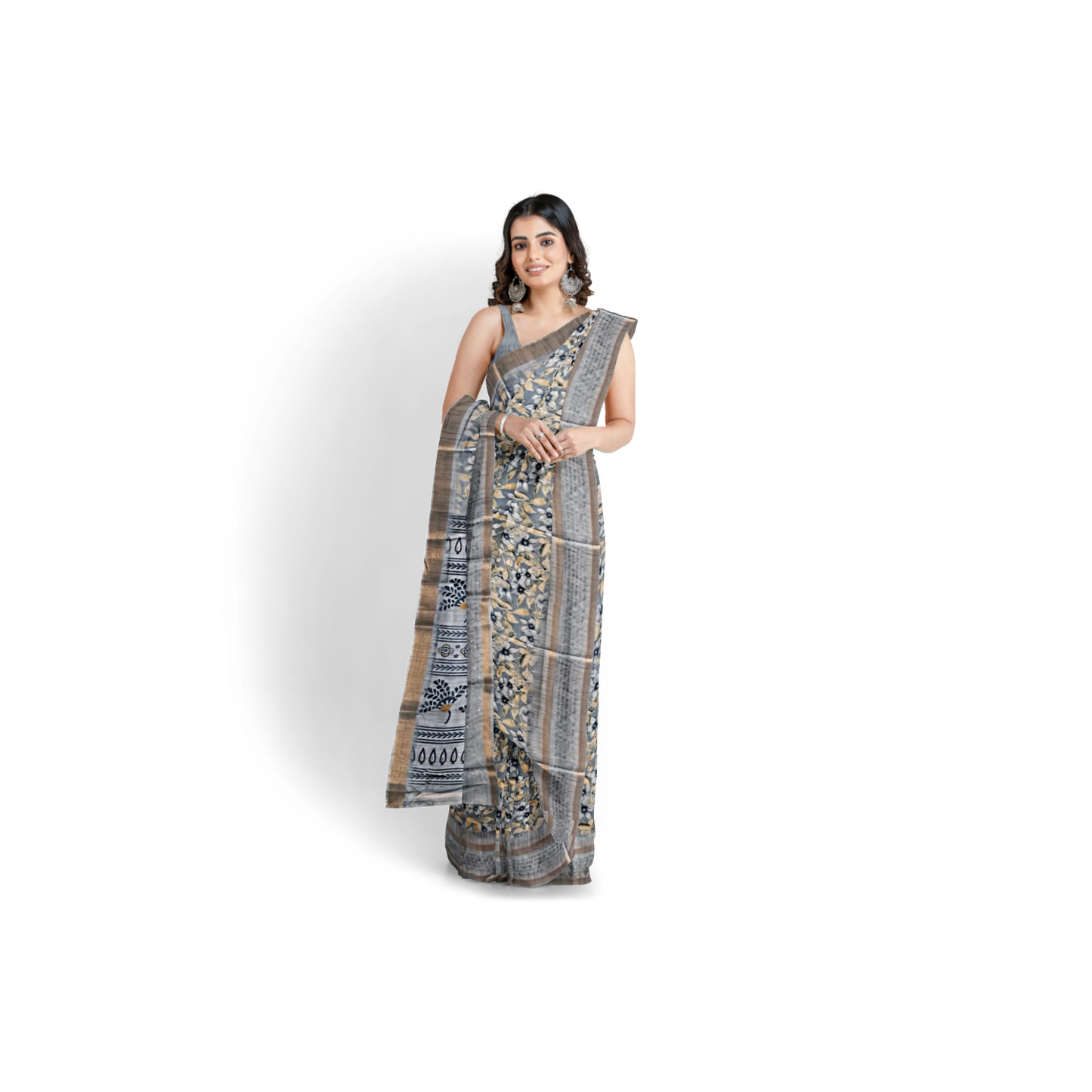 Grey Georgette Saree