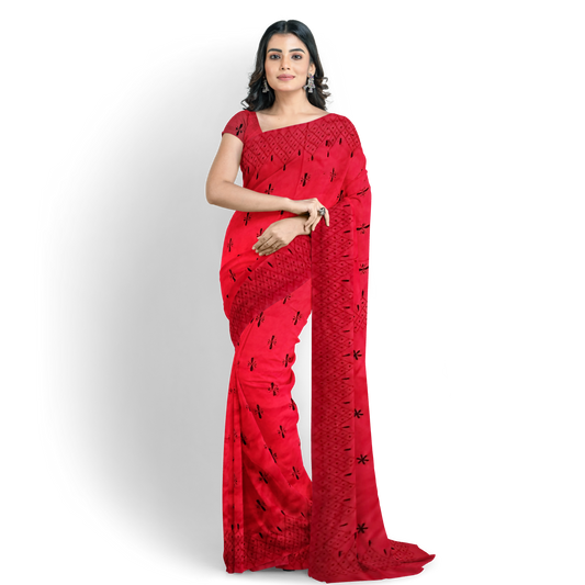 Kantha Stitch Saree
