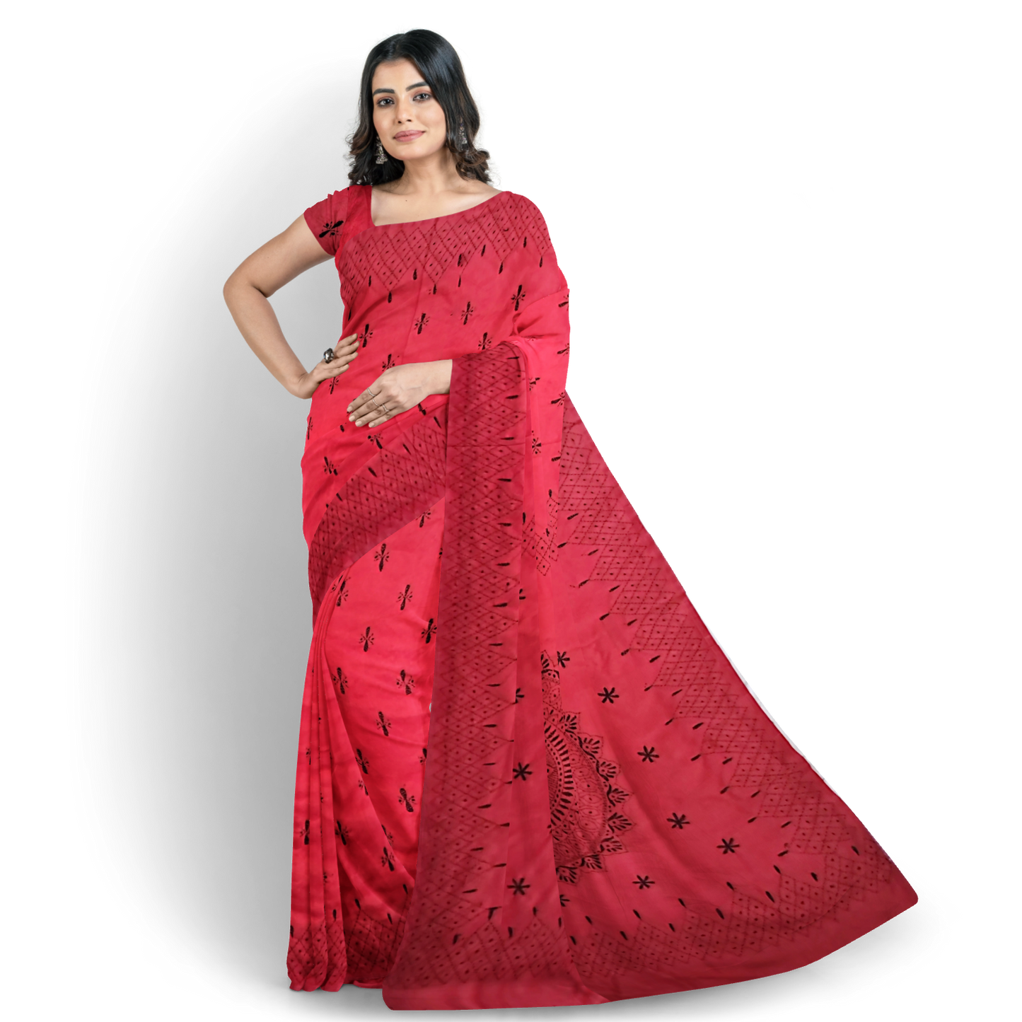 Kantha Stitch Saree