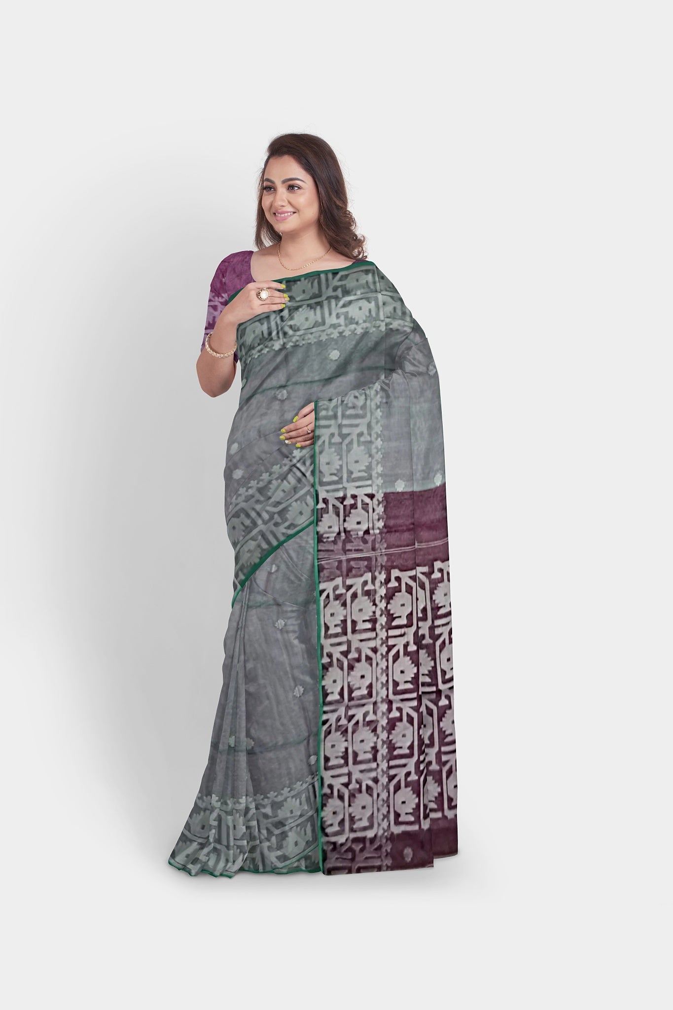 Maslin Dhakai Jamdani Saree