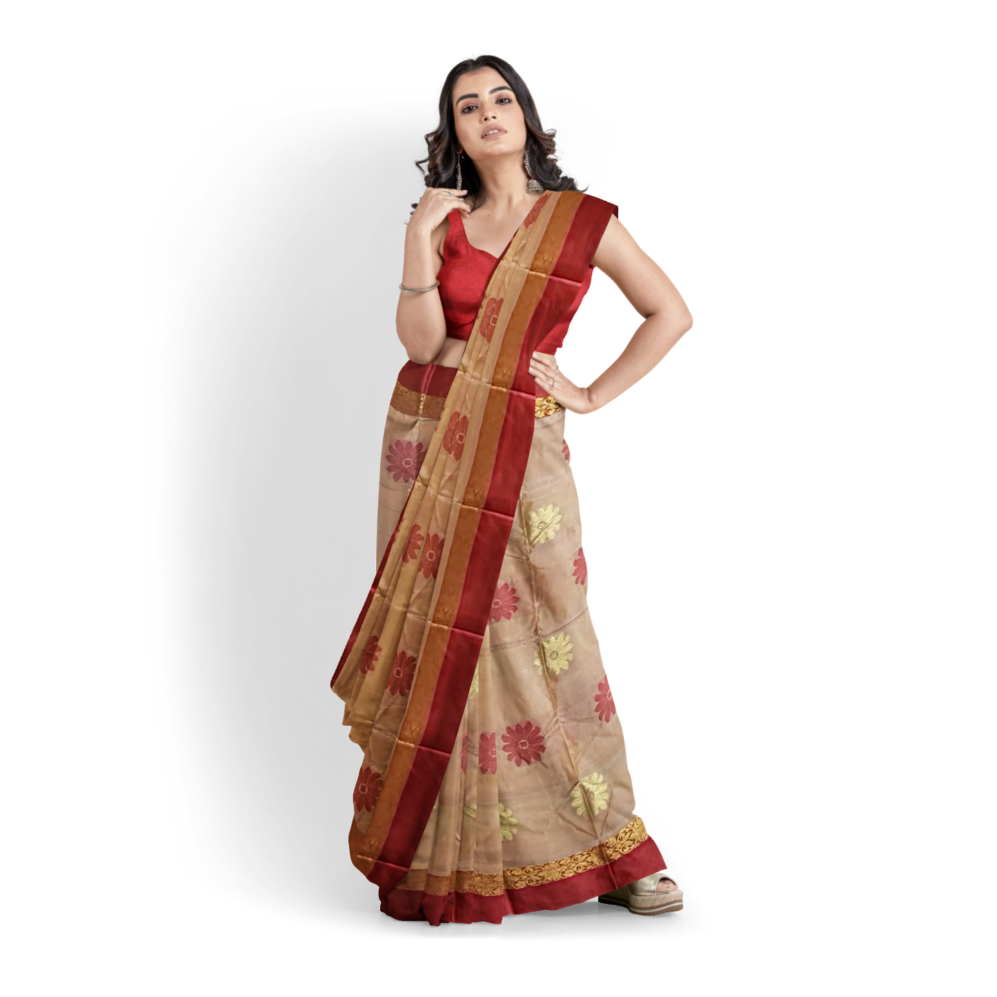 Hand Woven Pure Tussar Silk Saree